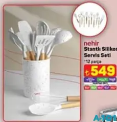 NEHİR STANTLI SİLİKON SERVİS SETİ 12 PARÇA
